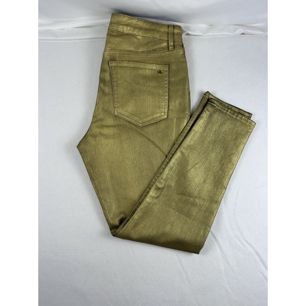 Lauren Ralph Lauren Metallic Olive Skinny Jeans